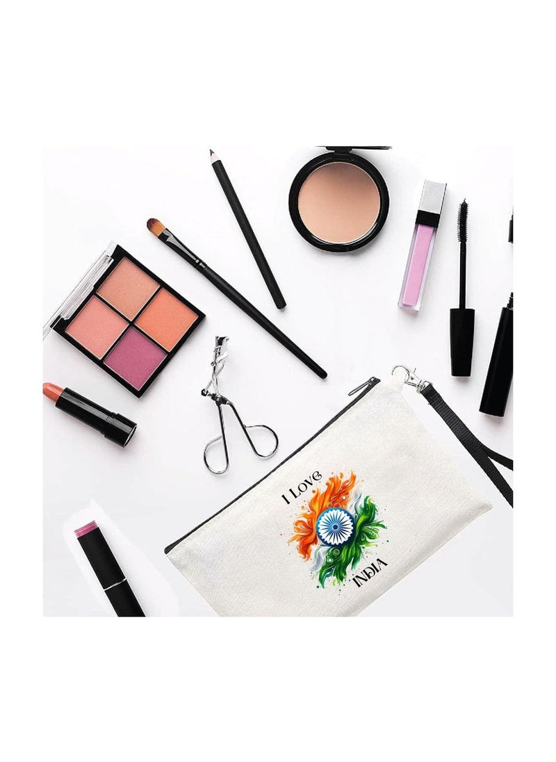 India Republic Day Cosmetic Bag-Eco-Friendly Reusable Makeup Organizer-Perfect For Travel,Daily Use And Survivors-Ideal For Celebrating India Republic Day In Style