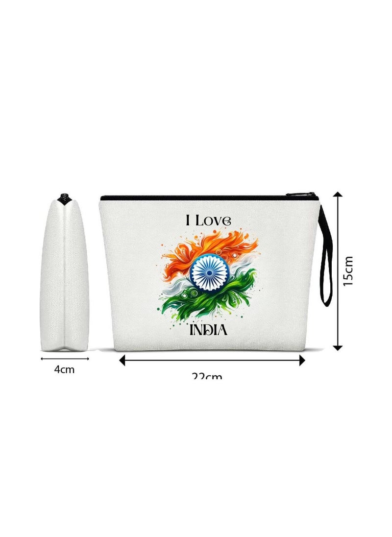 India Republic Day Cosmetic Bag-Eco-Friendly Reusable Makeup Organizer-Perfect For Travel,Daily Use And Survivors-Ideal For Celebrating India Republic Day In Style