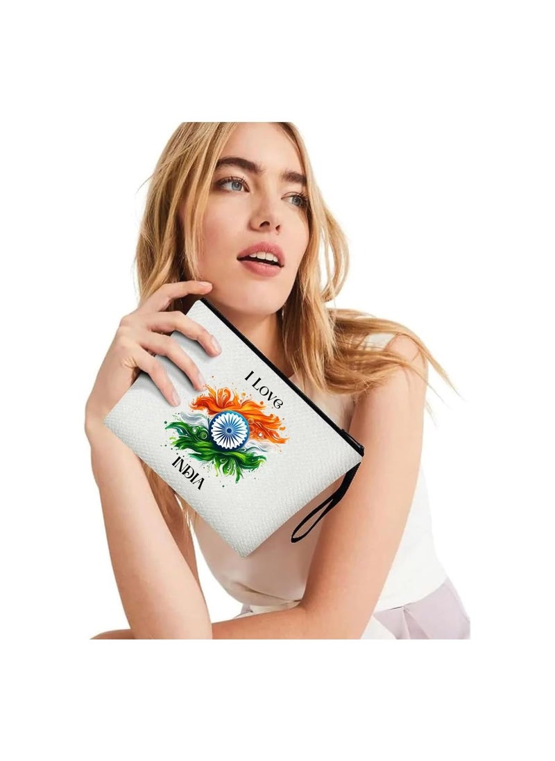 India Republic Day Cosmetic Bag-Eco-Friendly Reusable Makeup Organizer-Perfect For Travel,Daily Use And Survivors-Ideal For Celebrating India Republic Day In Style