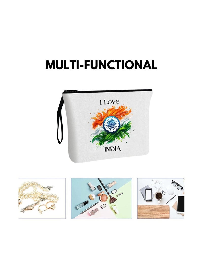India Republic Day Cosmetic Bag-Eco-Friendly Reusable Makeup Organizer-Perfect For Travel,Daily Use And Survivors-Ideal For Celebrating India Republic Day In Style
