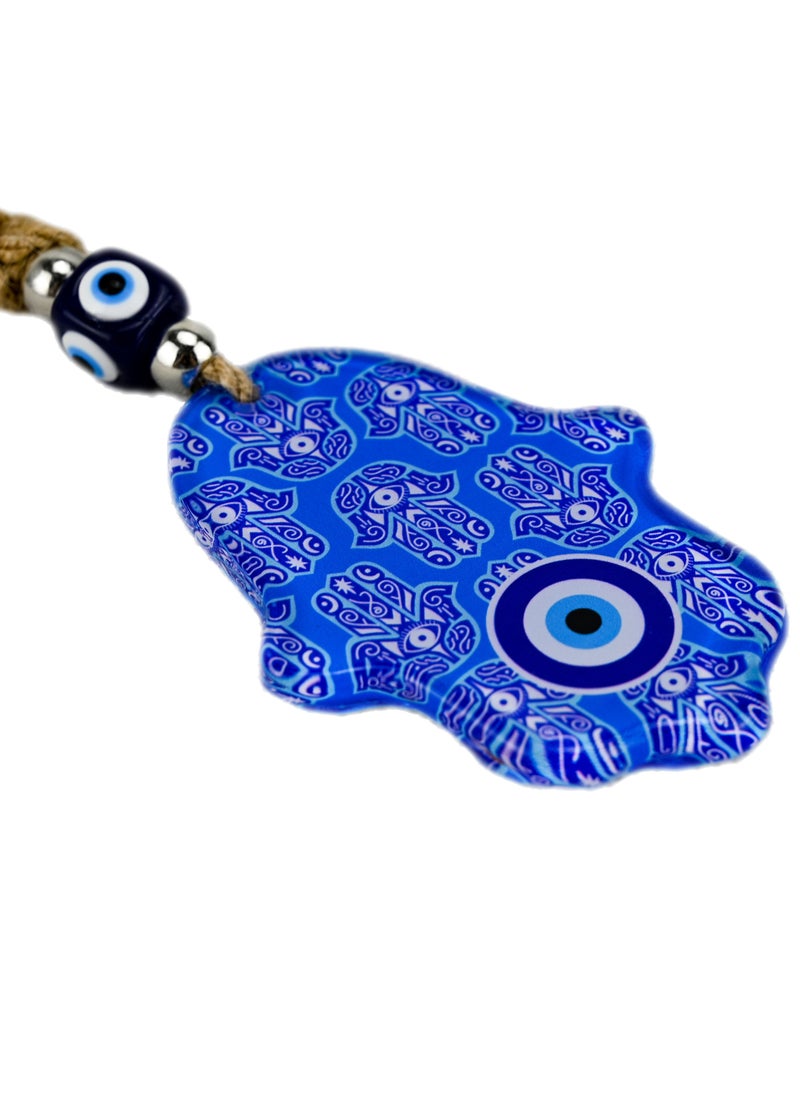 Turkish Blue Evil Eye Hamsa Wall Hanging, Car Hanging Accessories, Home Decorative Accessories, Evil Eye Accessories for Home, Accessories for Office Table, Car Protection Accessories