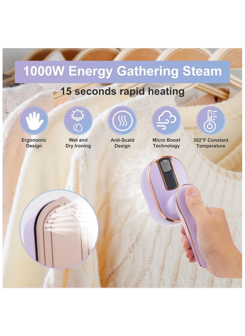 Portable Mini Garment Steamer with Dual Functionality – Handheld Wrinkle Remover for Home and Travel