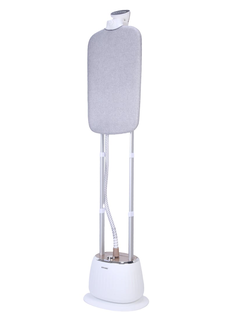 1.6L Garment Steamer with 35G/min Steam Flow, Mechanical Control, and Overheat Protection | Continues Working for 60 Mins | Adjustable Height - Ironing Board - Pole Hanger 1.6 L 1800 W SGS-326 White