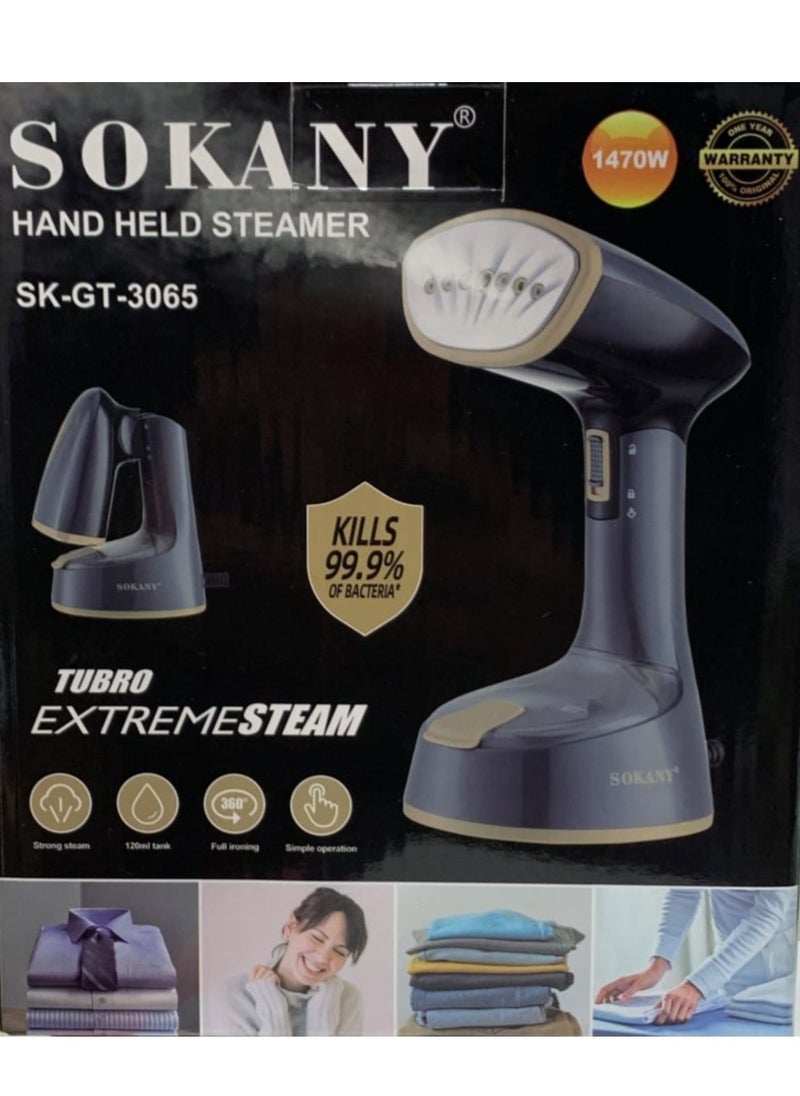 Sokany Sk-Gt-3065 Hand Held  Extreme Steamer 120ML Water Tank Wrinkle Free Handheld Garment EXTREME Steamer 1470W High Power 2 Modes Multifunction Electric Steam