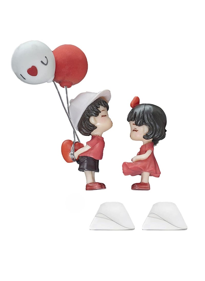 Car Dashboard Decorations featuring a Cartoon Couple Lovers Ornaments and a Confession Balloon for a Cute Trinket to adorn your Car Interior