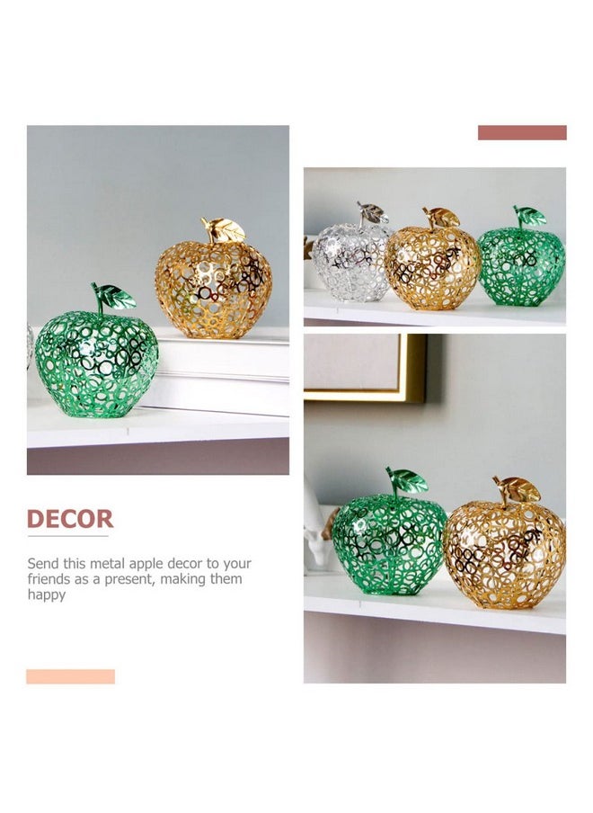 Tabletop Fruit Kitchen Adornment Ornaments Decor Gold Paperweight Figurine Decoration Statue Alloy Model Home Natural Figurines Center Metal Hollow Mantel Apples
