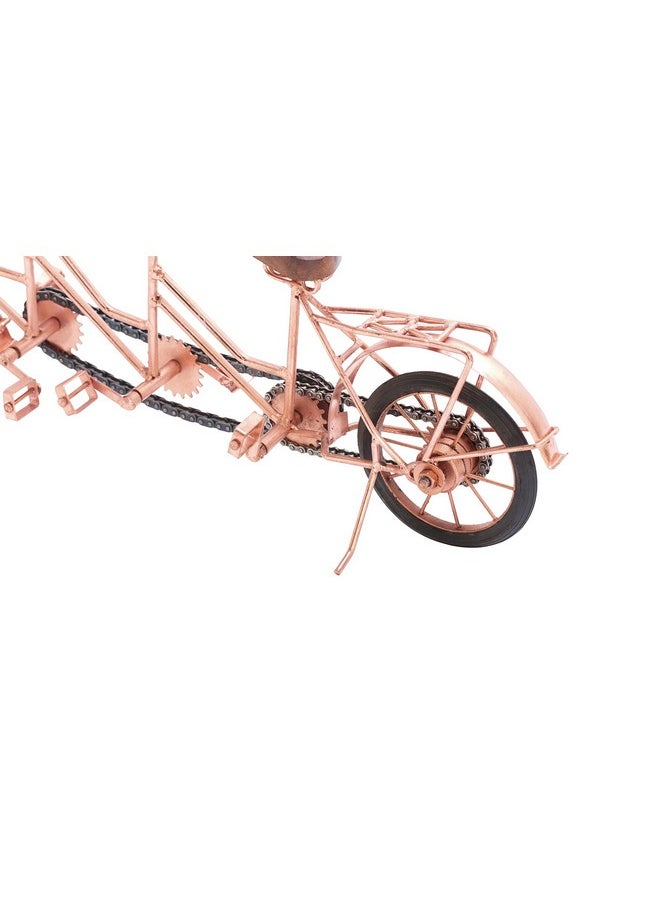 Antique Colonial Charming Metal Wood Cycle, Copper, Brown, Black