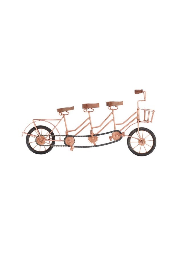 Antique Colonial Charming Metal Wood Cycle, Copper, Brown, Black