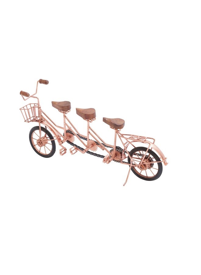 Antique Colonial Charming Metal Wood Cycle, Copper, Brown, Black