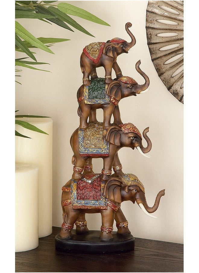 Polystone Elephant Decorative Sculpture Home Decor Statue, Accent Figurine 9