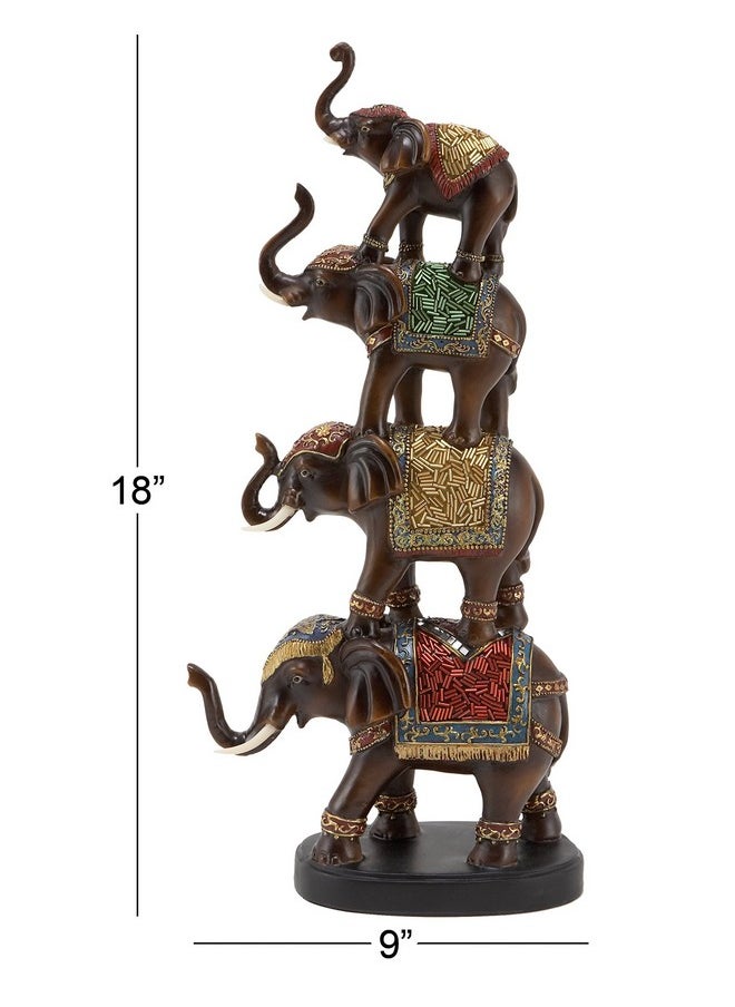 Polystone Elephant Decorative Sculpture Home Decor Statue, Accent Figurine 9