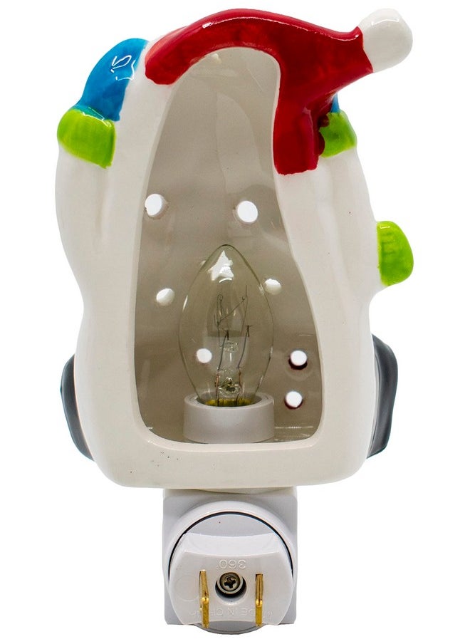 Snowman - Festive Christmas Hand Painted Ceramic Night Light (7W Bulb Included)