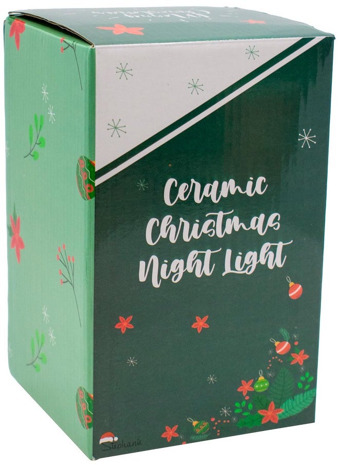 Snowman - Festive Christmas Hand Painted Ceramic Night Light (7W Bulb Included)