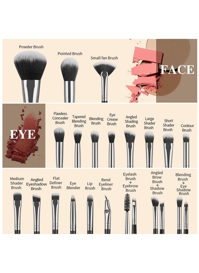 Makeup Brush Set 30 Pcs Premium Synthetic Makeup Brushes Foundation Eye Shadow Powder Concealers Highlight Blending Brush Professional Make Up Brush Kit