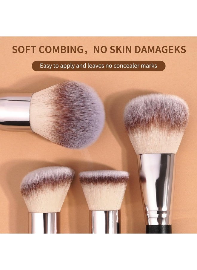 Makeup Brush Set 4 Pcs Premium Foundation Brush Contour Concealer Power Makeup Brushes, Big Cosmetic Brushes