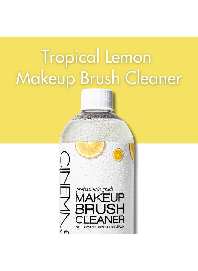 Professional Makeup Brush Cleaner Combo, 16 Fl Oz With 2 Fl Oz Spray, Lemon Value Pack