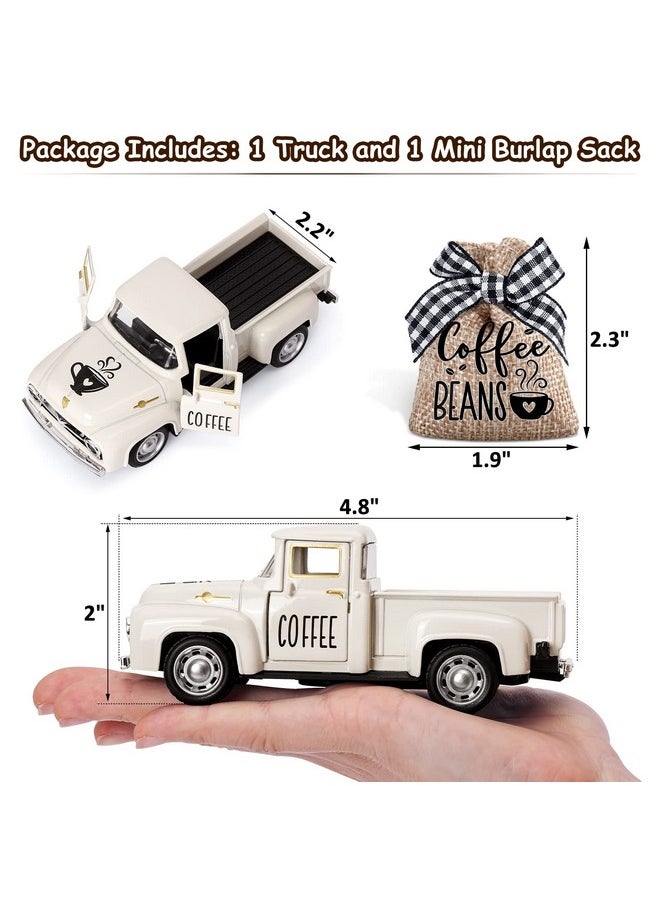 Coffee Decor For Coffee Bar Metal Truck With Coffee Beans Burlap Sack Vintage Pickup Farmhouse Coffee Station Tabletop Tiered Tray Decor Mini Diecast Truck Decorations