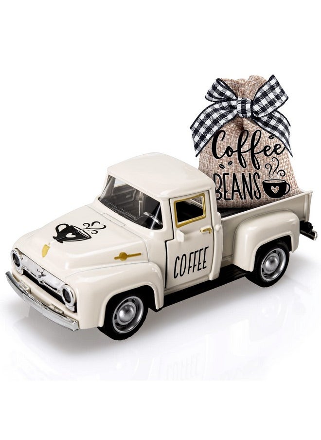 Coffee Decor For Coffee Bar Metal Truck With Coffee Beans Burlap Sack Vintage Pickup Farmhouse Coffee Station Tabletop Tiered Tray Decor Mini Diecast Truck Decorations