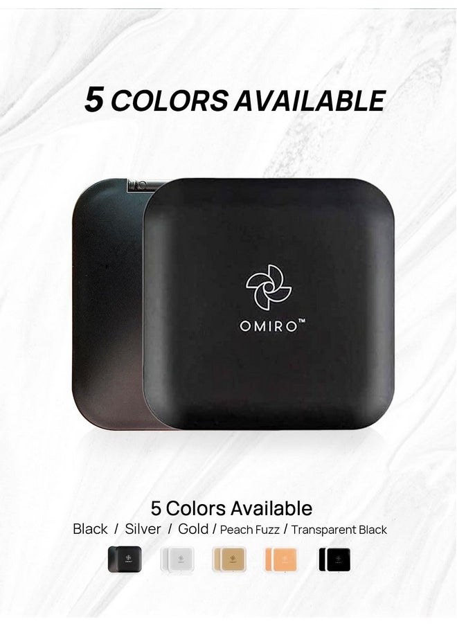 Folding Compact Mirror, 1X/15X(250R) Magnification 3½” Pocket Size Square Hand Mirror For Travel Makeup (Black)