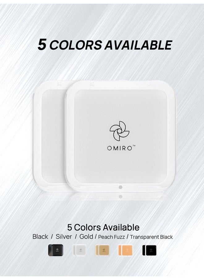 Folding Compact Mirror, 1X/15X(250R) Magnification 3½” Pocket Size Square Hand Mirror For Travel Makeup (Silver)