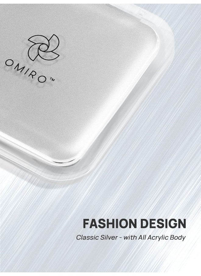 Folding Compact Mirror, 1X/15X(250R) Magnification 3½” Pocket Size Square Hand Mirror For Travel Makeup (Silver)