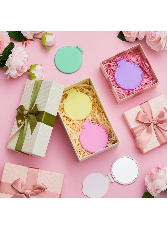 Compact Mirrors Bulk Gifts Mini Round Folding Mirrors Portable Pocket Mirror Small Makeup Mirror Vintage Travel Mirror For Women(Macaron Colors,12 Pieces)