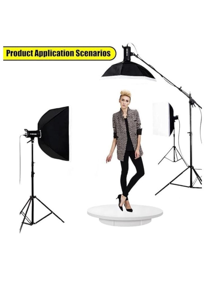 Xria 60cm Motorized Rotating Display Stand 360° Electric Rotating Turntable Display Photo Booth 100KG Load size(black)