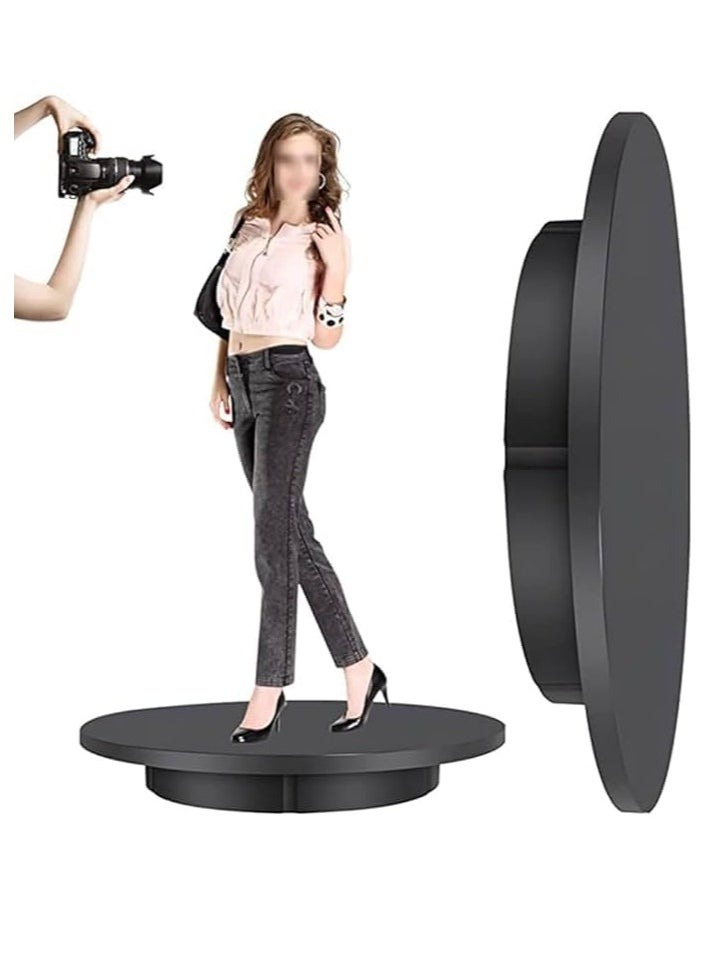 Xria 60cm Motorized Rotating Display Stand 360° Electric Rotating Turntable Display Photo Booth 100KG Load size(black)