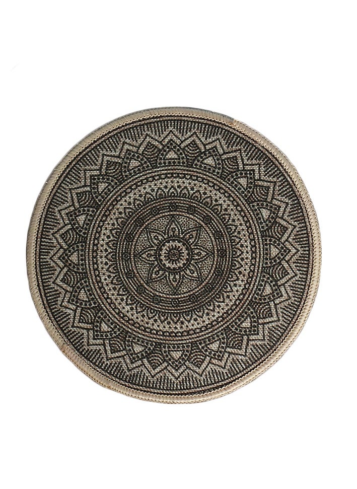 22cm Round Linen Rubber Trivet for Hot Dishes, Hot pots and Pans, Heat-Resistant Hot Pads, Arabesque Pot Holders for Kitchen, Hot Plate Mats for Kitchen Countertops, Table