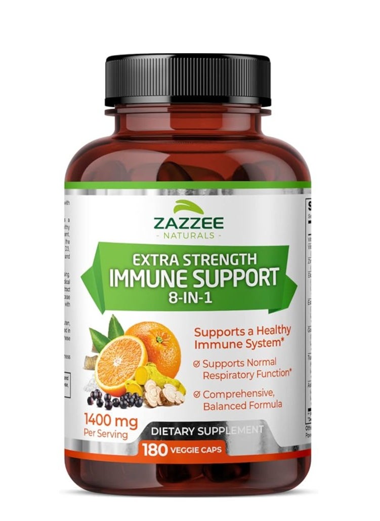 Extra Strength Immune Support 8 in 1 1400mg 180 Veggie Caps