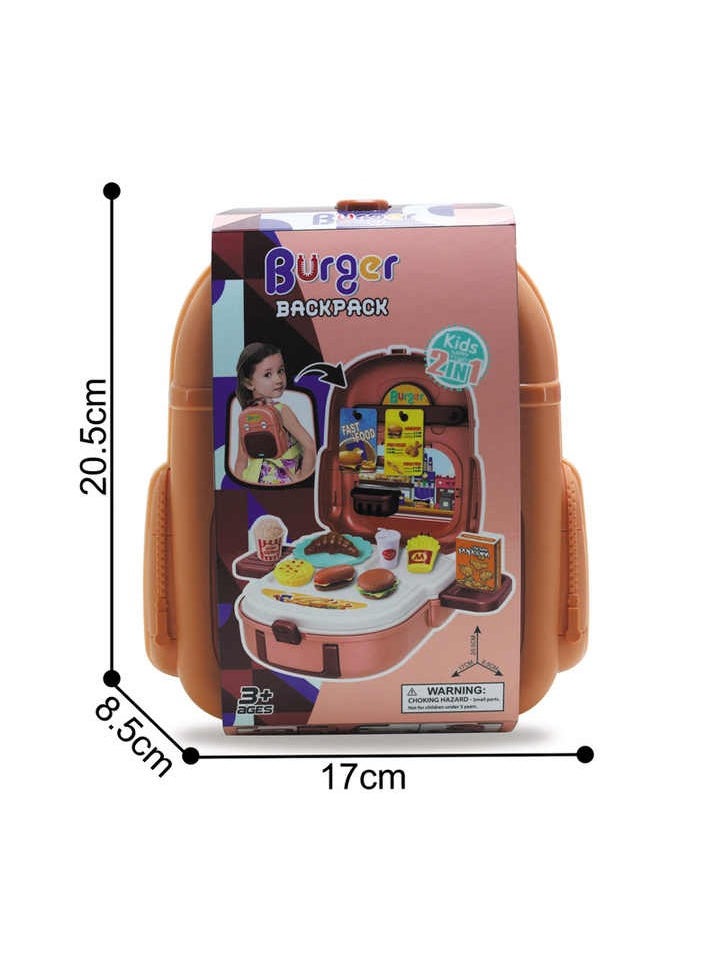 Kids Backpack With Toy Set Burger