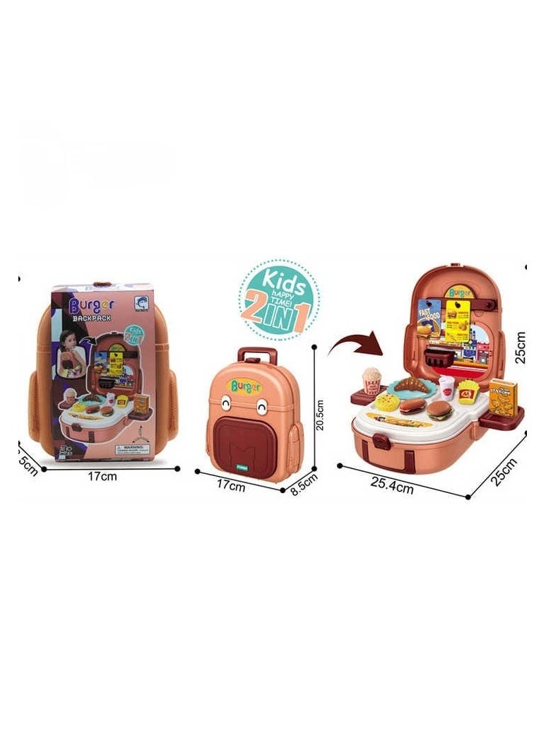 Kids Backpack With Toy Set Burger