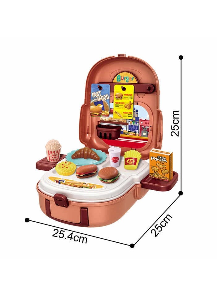 Kids Backpack With Toy Set Burger