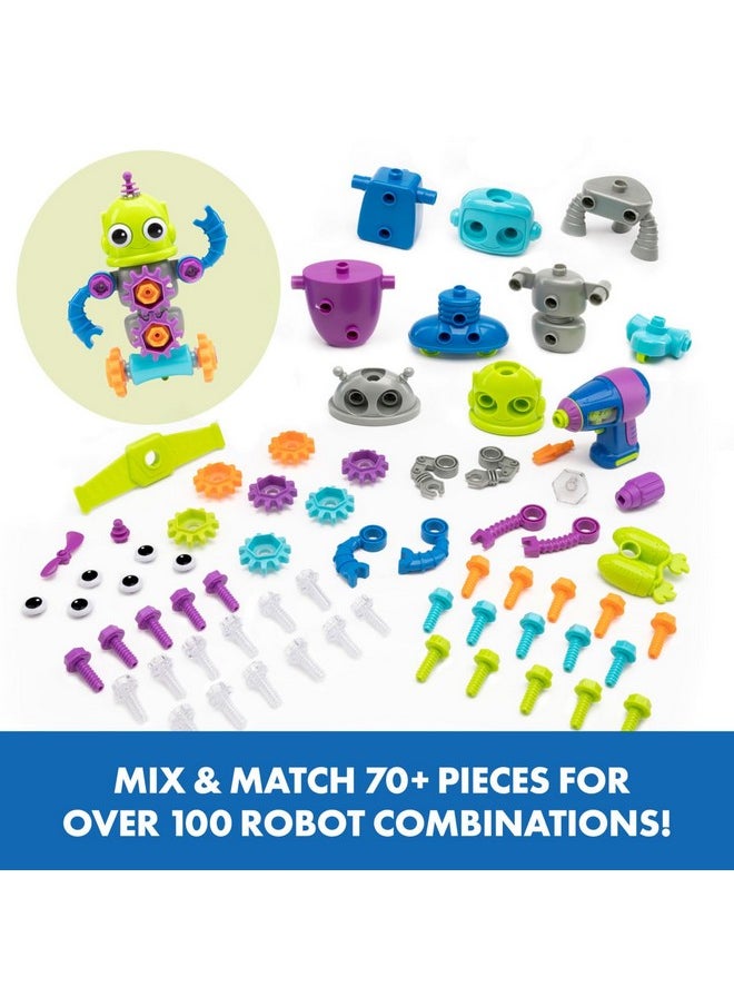 Design & Drill Robot Workshop - Take Apart Toy With Electric Toy Drill, Stem Toddler Toys, Gift For Boys And Girls Ages 3+