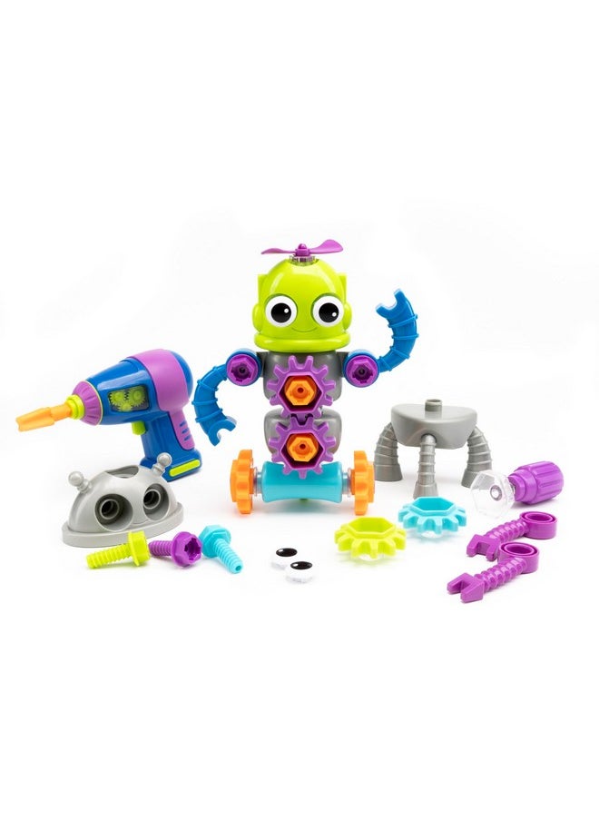 Design & Drill Robot Workshop - Take Apart Toy With Electric Toy Drill, Stem Toddler Toys, Gift For Boys And Girls Ages 3+