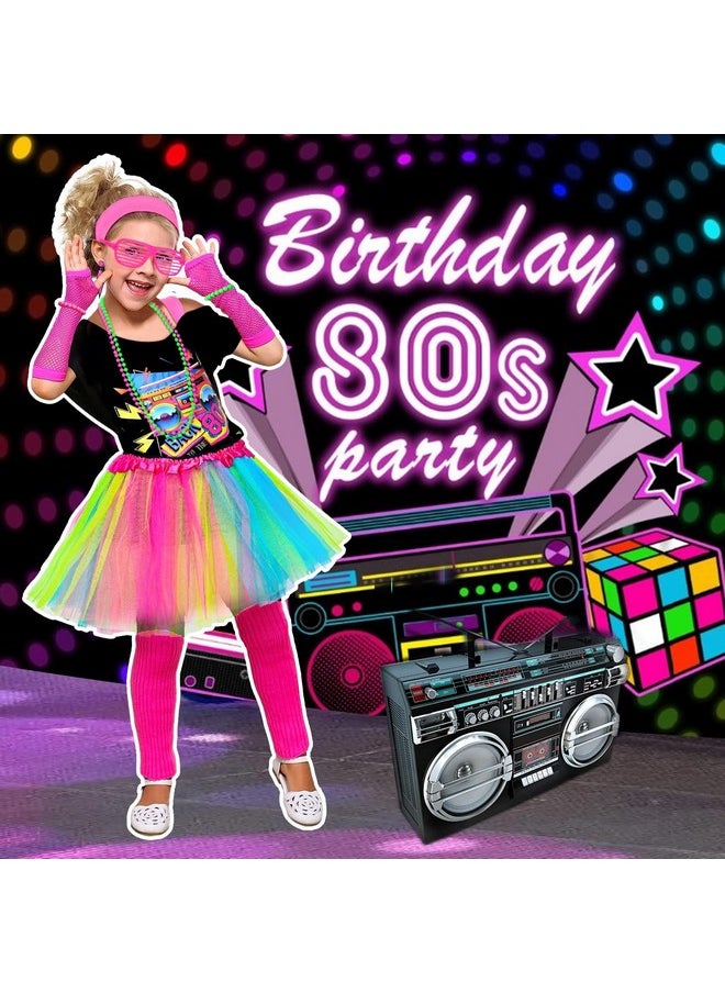 14Pcs Kids 80S Costume 5T-14 Accessories Set Halloween Party Fancy Outfits Cosplay 1980S Theme Retro Hop Hip Party For Girls Teen Tween Teenager 6 7 8 9 10 11 12 13