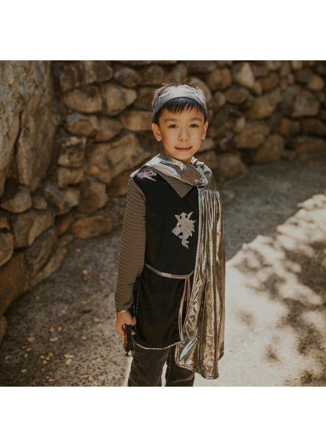 Silver Knight Tunic Cape & Crown 5/6 Years Dress Up Play