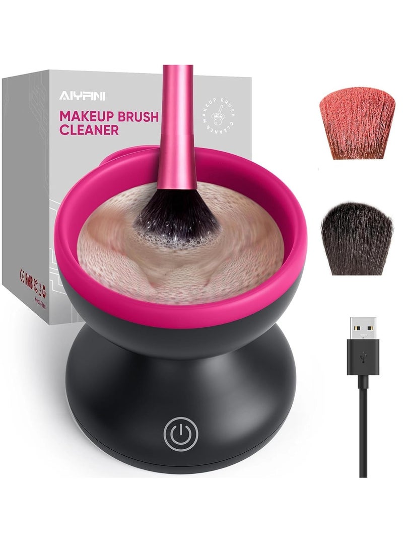 Electric Makeup Brush Cleaner Machine - Alyfini Portable Automatic USB Cosmetic Brushes Cleaner Cleanser Tool for All Size Beauty Makeup Brush Set, Liquid Foundation, Contour, Eyeshadow, Blush Brush