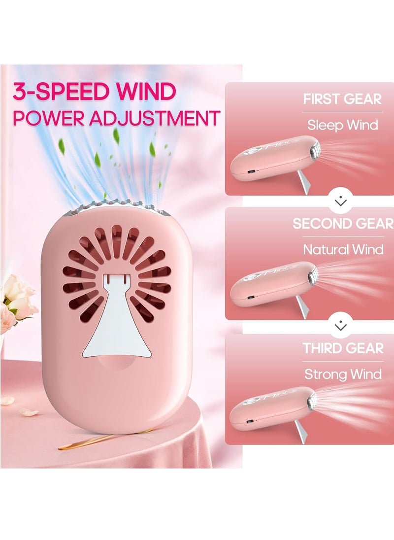 Buqikma Lash Fan Eyelash Fan with 2PCS Brushes Mini USB 3 Speeds Type C Rechargable Fan Dryer for Eyelash Extension Pink