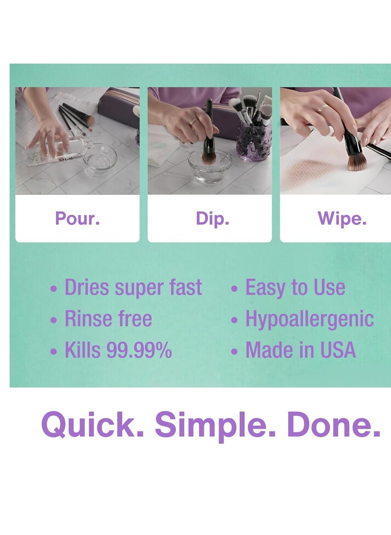 Makeup Brush Cleaner - Deep clean Rinse Free Quick Dry - Ideal for Cleaning and Odorizing Natural and Synthetic Make-up Brushes 8 oz