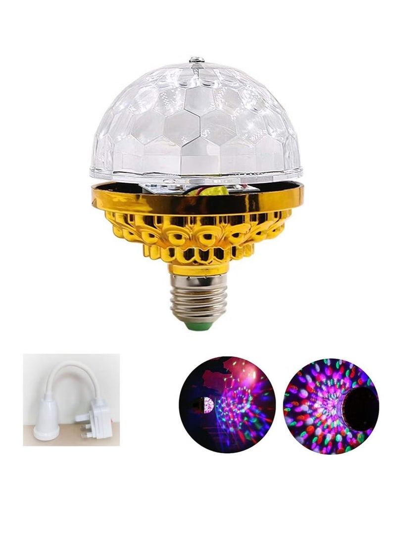 Colorful Rotating Magic Ball Light,Colorful Disco Rotating Magic Ball Light Bulb with Sockets,Magic Ball RGB LED Stage Light for Home Room Dance Parties,Birthday, Holiday, Club, Bar, Disco