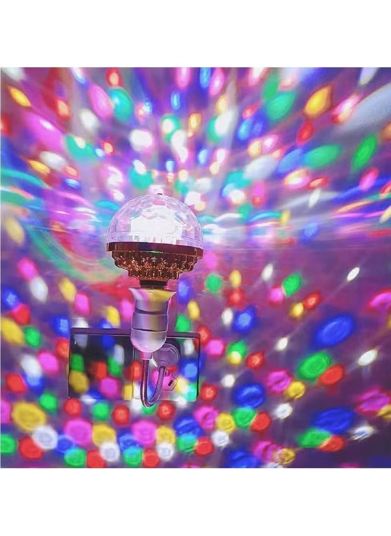 Colorful Rotating Magic Ball Light,Colorful Disco Rotating Magic Ball Light Bulb with Sockets,Magic Ball RGB LED Stage Light for Home Room Dance Parties,Birthday, Holiday, Club, Bar, Disco