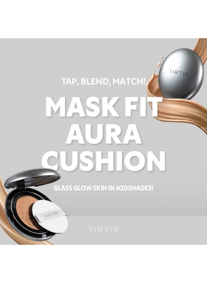 Mask Fit Aura Silver Cushion Foundation | Semi-Glow Finish, Natural Coverage, Moisturizing, Lightweight, Korean Cushion Foundation (#23N Sand, Full Size, 0.63 Fl Oz)