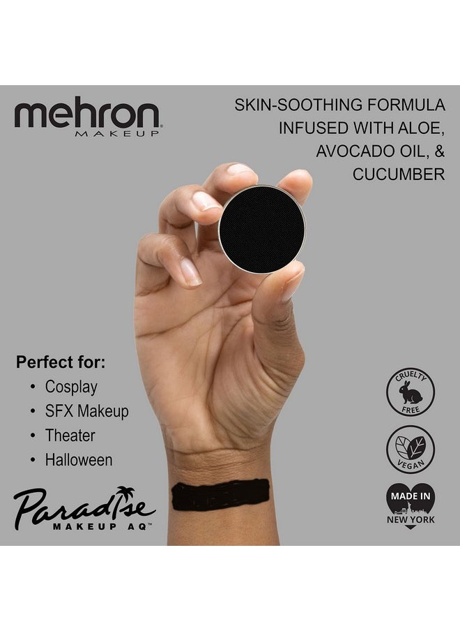 Makeup Paradise Makeup Aq Refill Size | Stage & Screen, Face & Body Painting, Beauty, Cosplay, And Halloween | Water Activated Face Paint, Body Paint, Cosplay Makeup .25 Oz (7 Ml) (Black)
