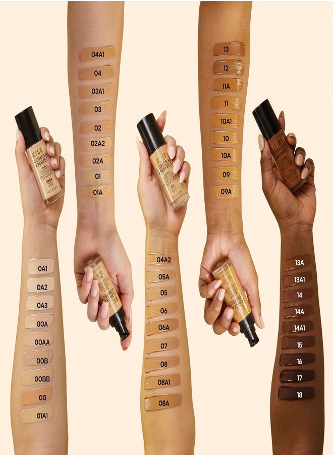 Milani Cosmetics Conceal + Perfect 2-In-1 Foundation + Concealer 04A1 Golden Beige 30ml – Full Coverage, Lightweight, Long-Lasting, Water-Resistant, Oil-Free, Vegan & Cruelty-Free