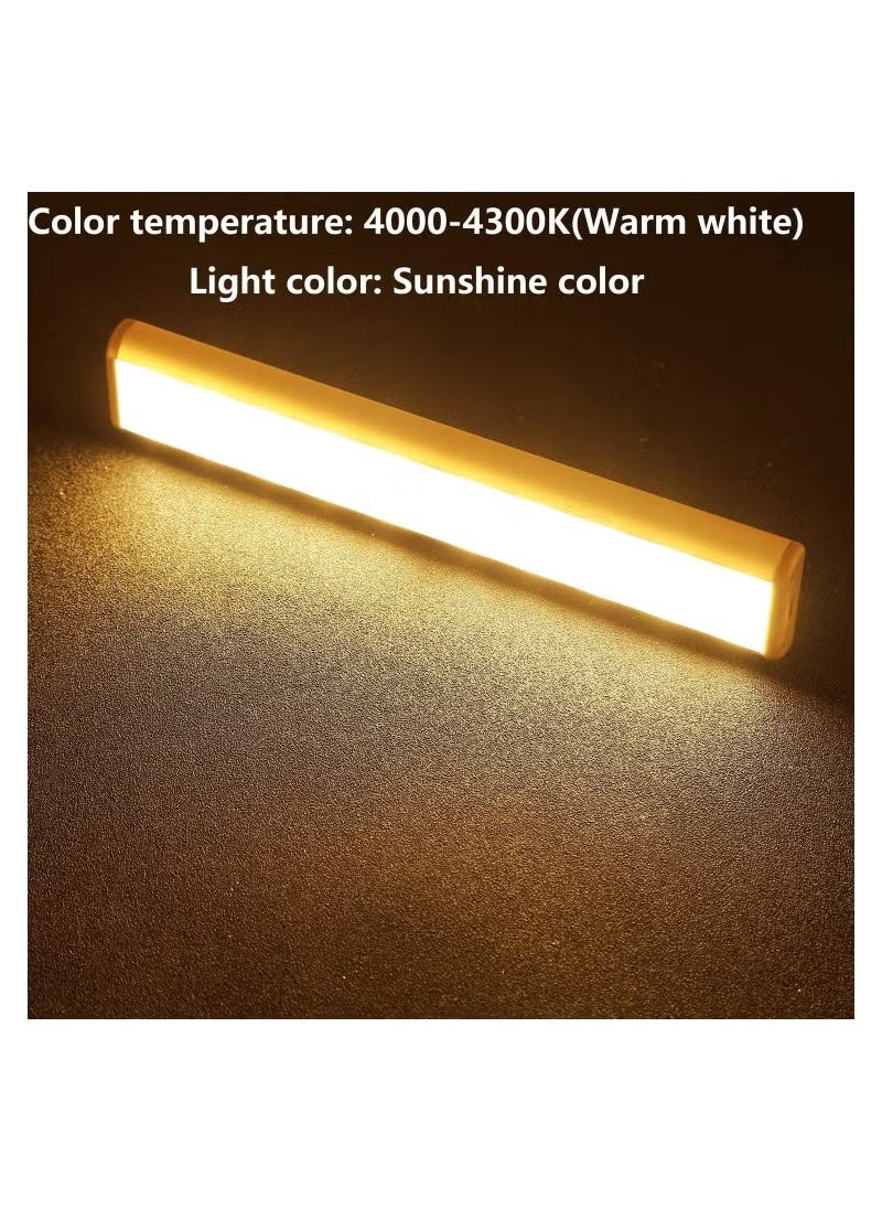 Motion Sensor Light for Room with Night Light, Stick Anywhere, Built-in Polymer Lithium Battery, USB Rechargeable, 10 LED Closet Lights Wardrobe Lighting LED Lights (Warm Color, 3 Pack)
