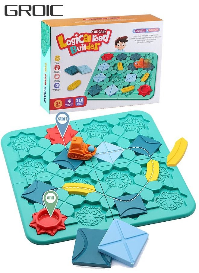 Logical Road Builder Rush Hour Game,Puzzle Game from New Wave,Board Games for Kids Helps Develop Children Brains ,Family