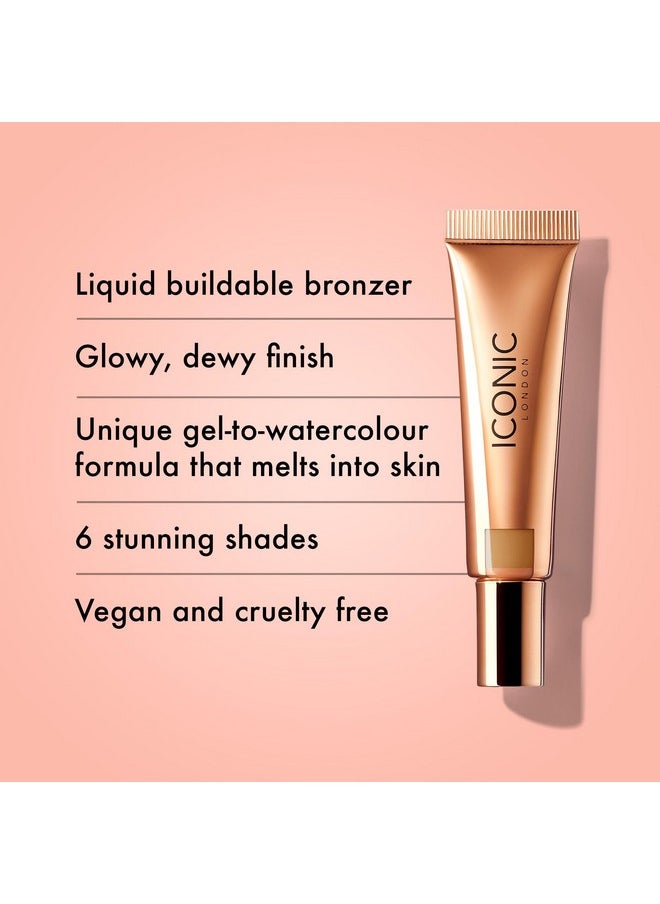 Sheer Bronze | Lightweight Liquid Buildable Bronzer, Cruelty Free, Vegan Makeup, (Golden Hour) 0.42 Fl Oz