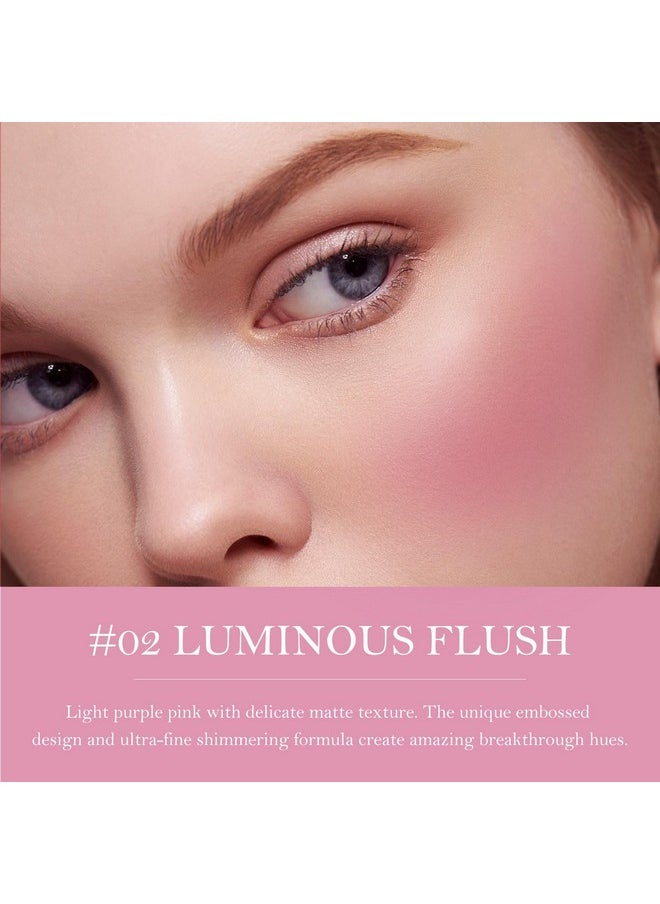 Baked Powder Blush, Lightweight Hybrid Matte Blushes, Lighting Finishing Powder, Multidimensional Color, Seamless Soft Focus Powder Blush, Hydrating, #Luminous Flush
