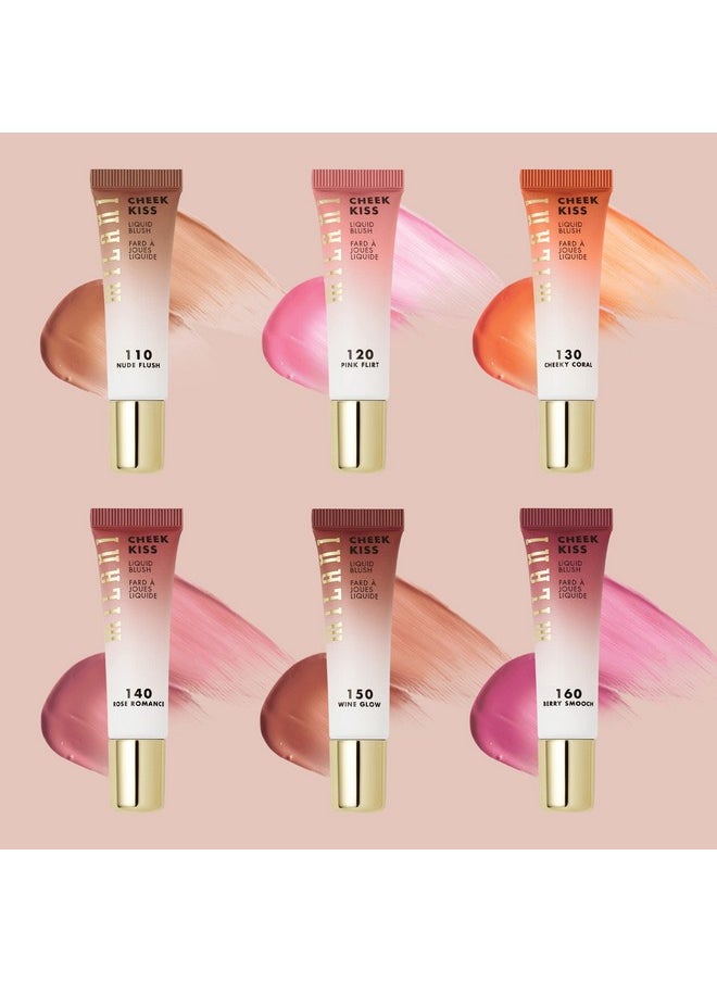 Milani Cheek Kiss Liquid Blush Makeup - Blendable & Buildable Cheek Blush, Lightweight Liquid Blusher and Cheek Color (Rose Romance)